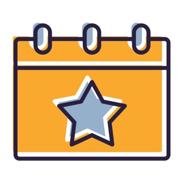 Yıldız simgesi vektör illüstrasyon tasarımlı takvim