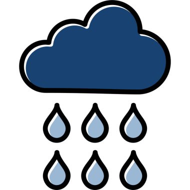 yağmur damlaları simge renk çizgisi.