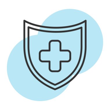 kalkan tıbbi izole ikon vektör çizimi tasarımı