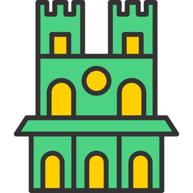 Bina. Web simgesi basit illüstrasyon