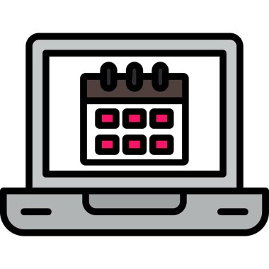 dizüstü bilgisayar takvimi izole edilmiş simgesi