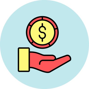 Para simgesinin vektör illüstrasyonu