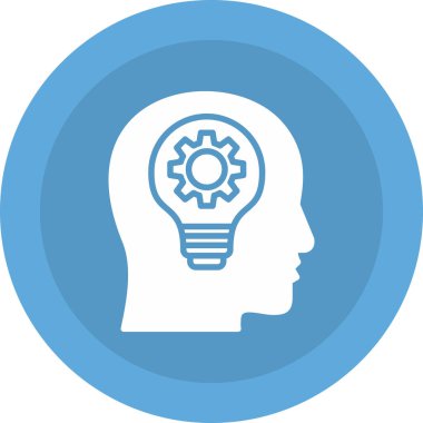 beyin ampulü düz yuvarlak vektör simgesi