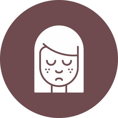 Kadın yüz simgesinin vektör illüstrasyonu