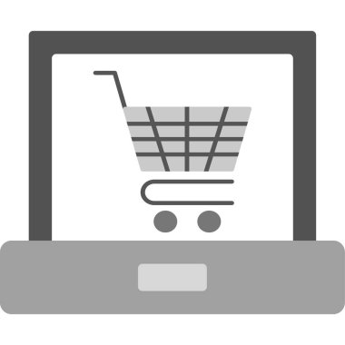 Dizüstü bilgisayar ile alışveriş sepeti