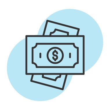 Para simgesi vektör illüstrasyon tasarımı ile dolar faturası