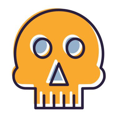 kafatası simgesi, basit vektör çizim