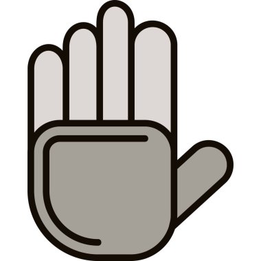 Eldiven ikonuyla el. ağ için eldiven vektör sembolünün özet çizimi