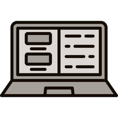 dizüstü bilgisayar simgesi. beyaz arkaplanda izole edilmiş web tasarımı için ana bilgisayar izleyici vektör simgesi