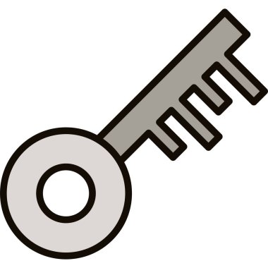 anahtar simgesi, vektör illüstrasyonu beyaz arkaplanda izole edildi