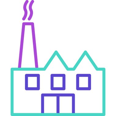 Fabrika. Web simgesi basit illüstrasyon