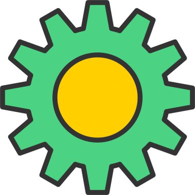 dişli ayarı simgesi tam taslak biçimi