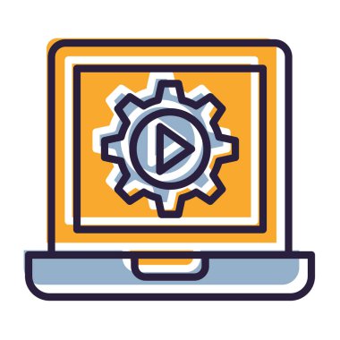 dişli bilgisayar ve vites vektör tasarımı