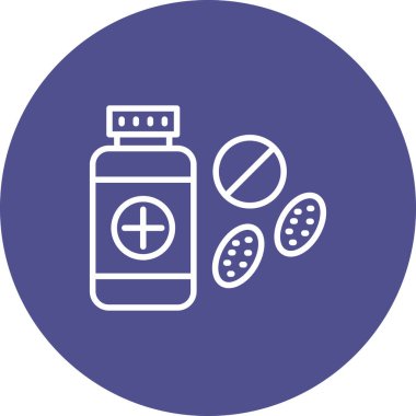 İlaç. Web simgesi basit illüstrasyon