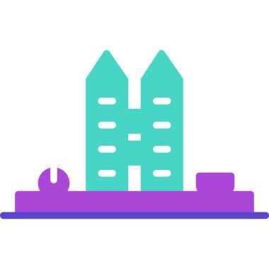 Şehir binaları ikon vektör çizimi. şehir mimarisi