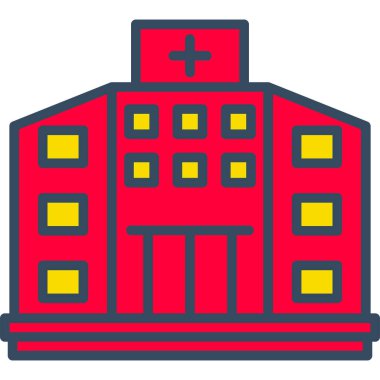 düz stil hastane binası simgesi oluşturma