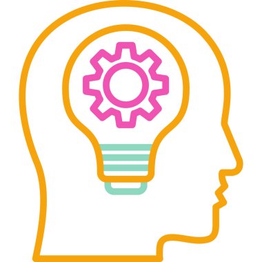 Beyin. Web simgesi basit illüstrasyon