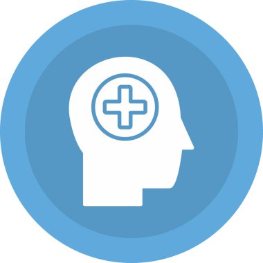 Beyin sağlığı ikonu düz stilde