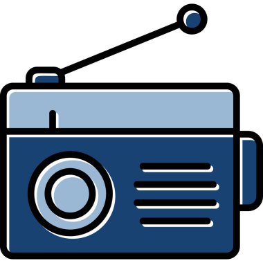 Radyo. Web simgesi basit illüstrasyon