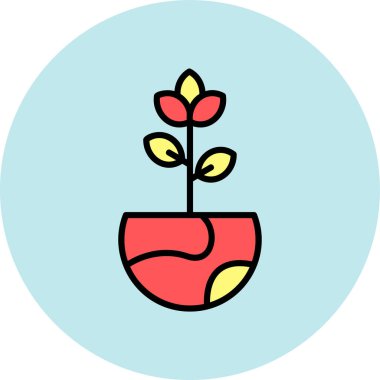 Bitki. Web simgesi basit illüstrasyon