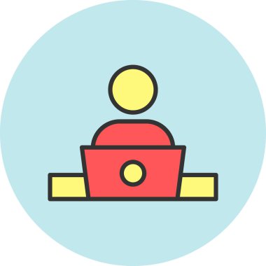 Bir kişinin bardak ile vektör simgesi