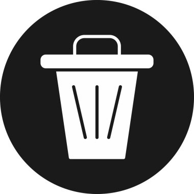 Çöp tenekesi yuvarlak vektör simgesine