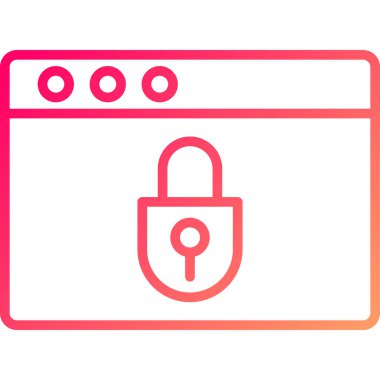 Güvenli asma kilit ikonu. Web için kilit vektör simgelerinin özet çizimi