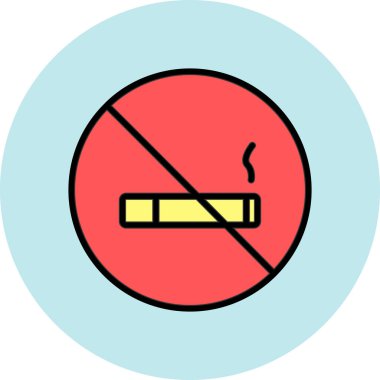 Dumanlı ikon vektör illüstrasyonu yok