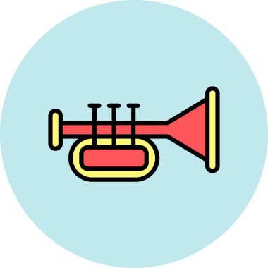 Trompet. Web simgesi basit illüstrasyon