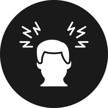 Baş ağrısı. Web simgesi basit tasarım