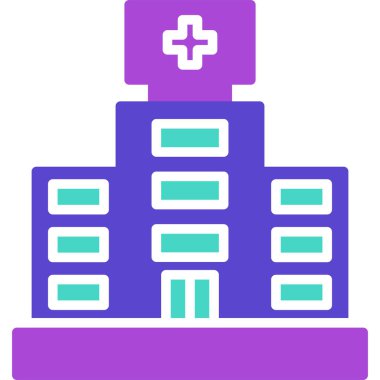 Hastane. Web simgesi basit illüstrasyon