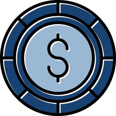 Dolar. Web simgesi basit illüstrasyon