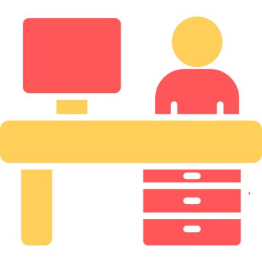 İş bürosu simgesi vektör illüstrasyonu