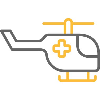Modern b 'nin vektör çizimi ikon tıbbi helikopter eksikliği