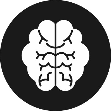 İnsan beyni simgesi, vektör illüstrasyonu