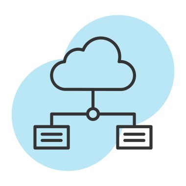 Outline biçiminde bulut veri sunucusu simgesi