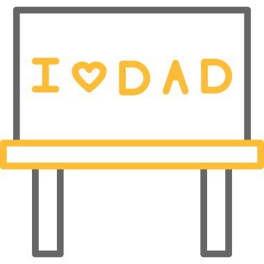 Babamı seviyorum. El yazısı. vektör illüstrasyonu.