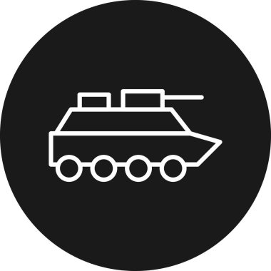 askeri tank simgesi, vektör illüstrasyonu