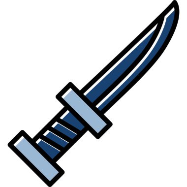 Hançer simgesi. Hançer vektör simgesi web için anahat çizimi