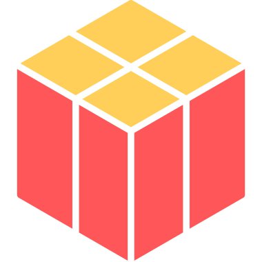 Küp. Web simgesi basit illüstrasyon