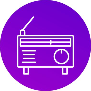 Radyo. Web simgesi basit illüstrasyon