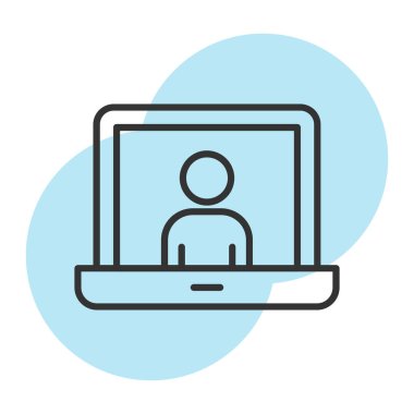 Sosyal medya sembollü dizüstü bilgisayar