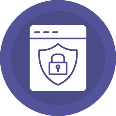 İnternet güvenliği. Web simgesi illüstrasyonu