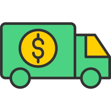 dağıtım kamyonu vektör simgesi