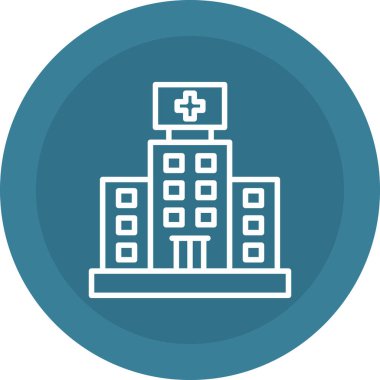 Hastane binası. Web simgesi basit illüstrasyon