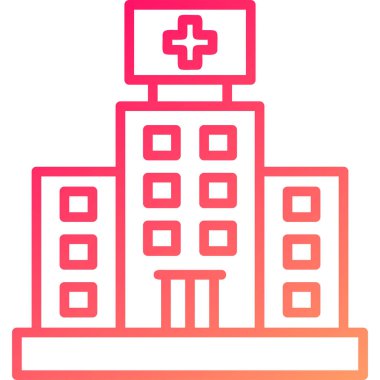 Hastane inşa vektör illüstrasyonu