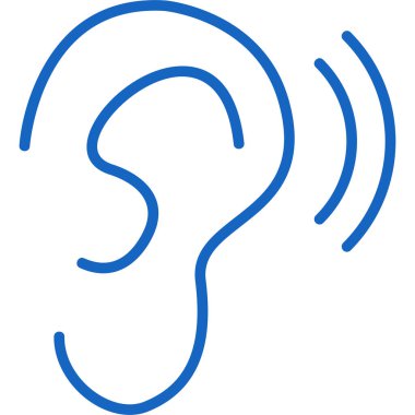 Kulak müzik simgesi ana hat biçiminde