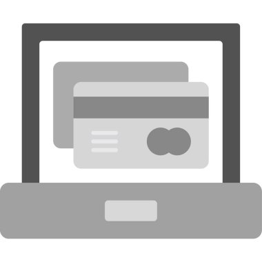 çevrimiçi ödeme düz simgesi, vektör illüstrasyonu