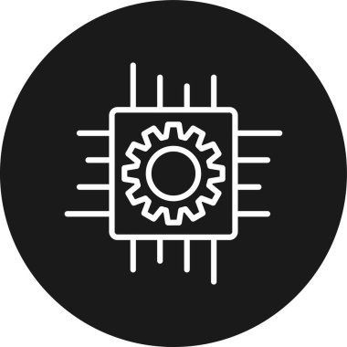 Çip simgesi. Çip vektör simgesi web için basit örnek