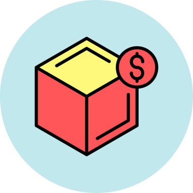 Para çantası ikonu. Taslak para çantası vektör rengi düz izole